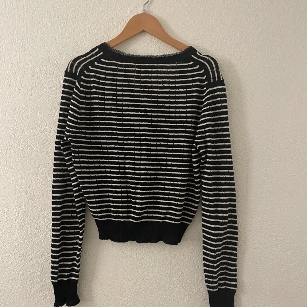 JCREW V Neck Striped Cardigan, Medium Size - Picture 2 of 5